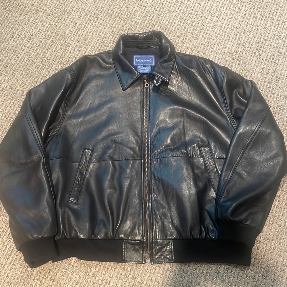 Faconnable Leather Jacket XL